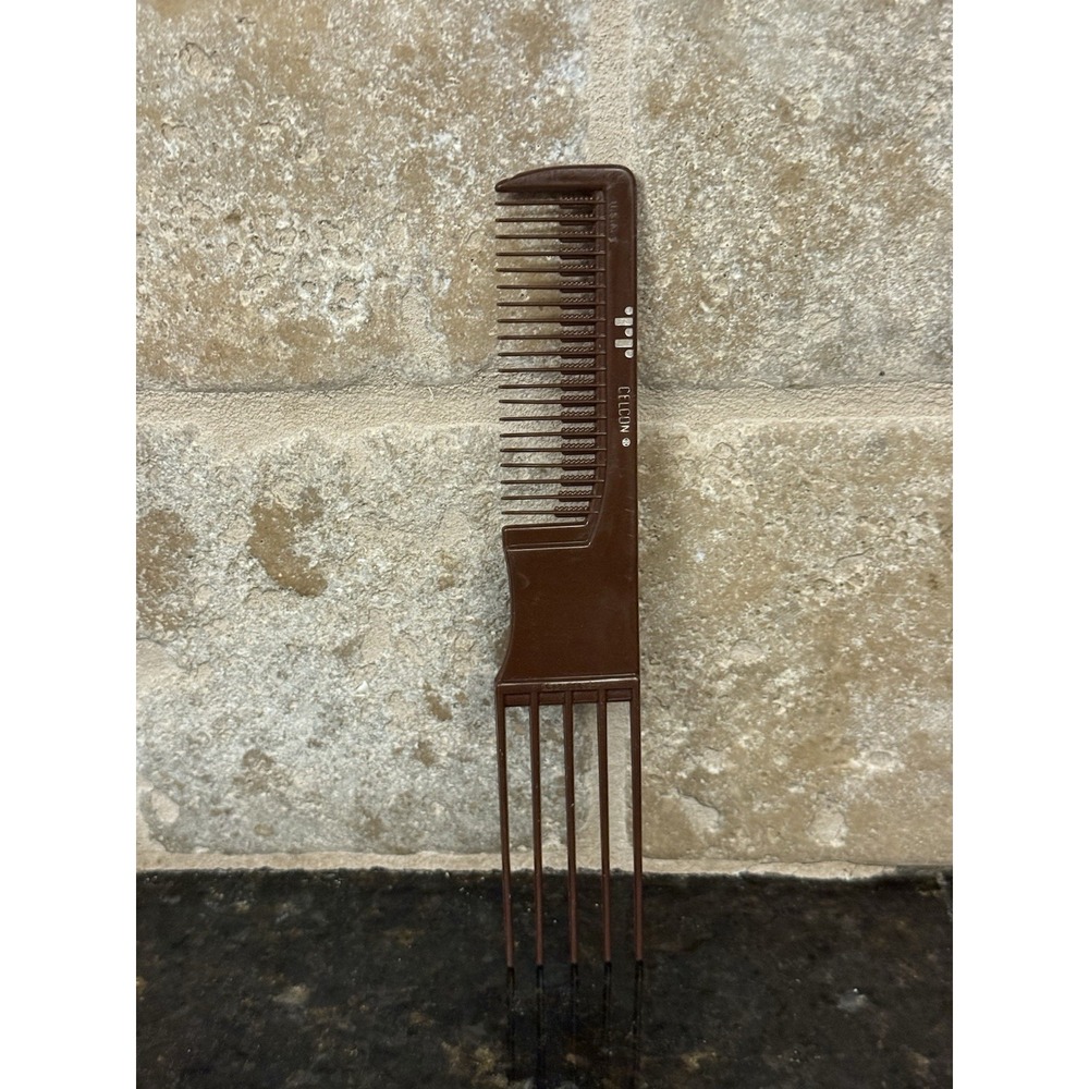 Brown Vintage Celcon Comb Pick Beehive Updo Hairdos Plastic 6 Inches‎ Travel